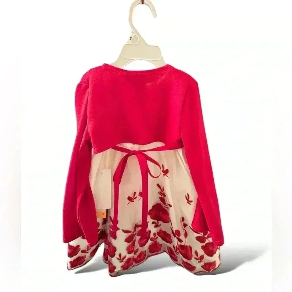 NWT 24 mo Embroidered Christmas white and red Purple&Rose dress. Dsct w bundle. - Picture 7 of 11